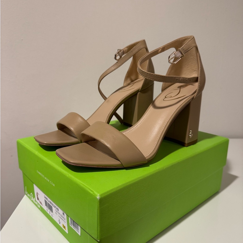 Sam Edelman Daniella Heel in Beige Leather (Size 9)